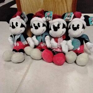 Disney Mickey and Minnie Mouse Festive Plush Set - Red and Black